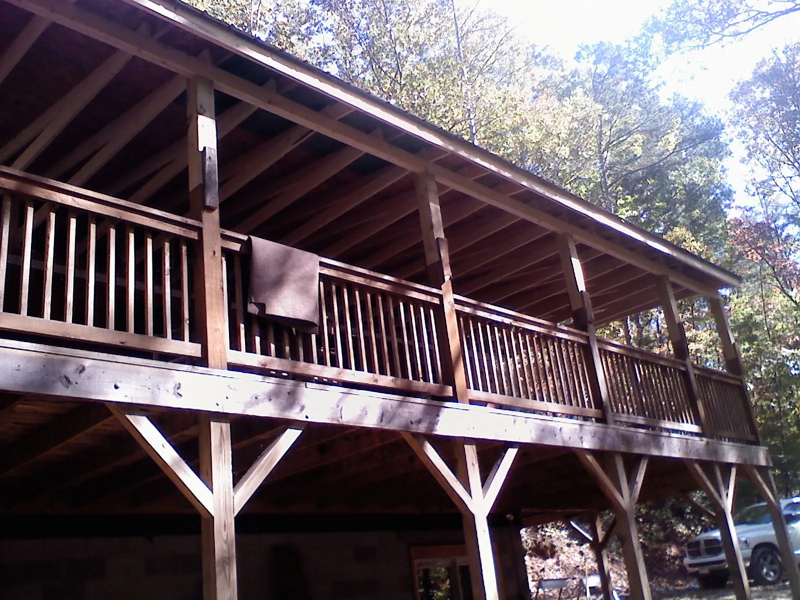 Timber framing under a new elevated porch and deck — Roof Leak Repair in Little Sioux by Roofing Brothers